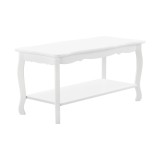 Cumpara ieftin Masuta de Cafea Shabby Chic, Stil Vintage Baroc, Material MDF/Lemn de Brad Lacuit, Culoare Alb, Dimensiuni 87x40x42 cm