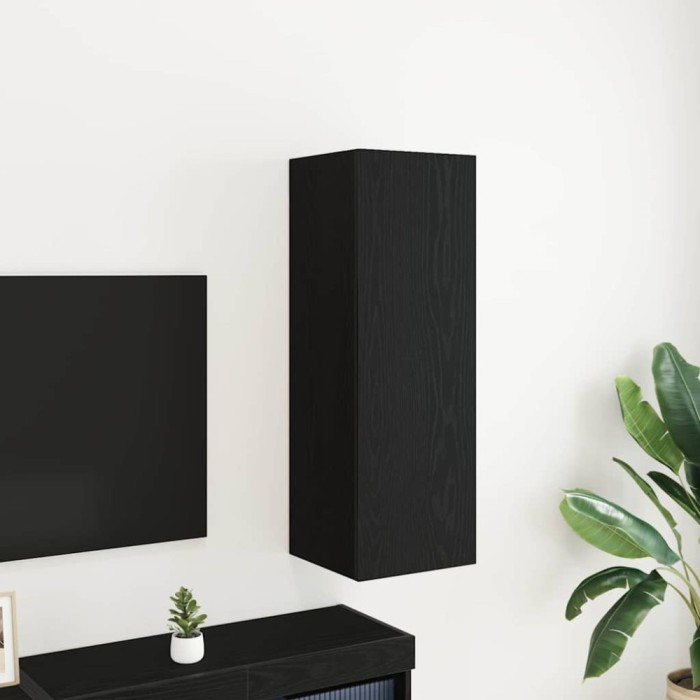 vidaXL Dulap pentru TV de perete Stejar negru 30.5 x 30 x 90 cm 862570