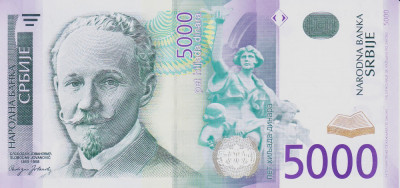 Bancnota Serbia 5.000 Dinari 2003 - P45 UNC foto