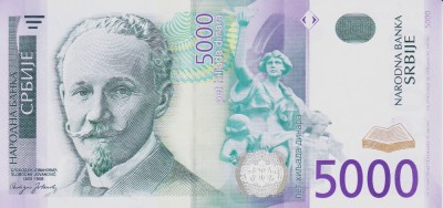 Bancnota Serbia 5.000 Dinari 2003 - P45 UNC ( vezi descriere ) foto