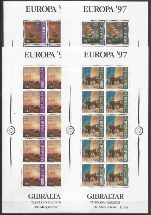 GIBRALTAR 1997 NAVIGATIE CORABII ( 4 blocuri dt. ) MNH