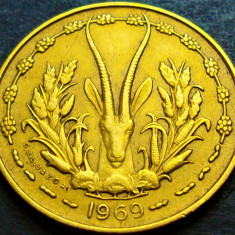 Moneda exotica 10 FRANCI - AFRICA de VEST, anul 1969 * cod 1220