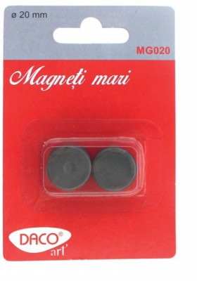 Magneti negri mari, diametru 20 mm, set 2 bucati foto