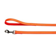 LESA PENTRU CAINI NYLON ORANGE REFLECTORIZANT 10MM 130CM foto
