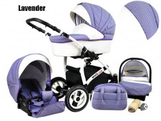 Carucior 3 in 1 , model WHITE LUX, culoarea Violet foto