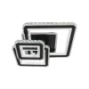 Lustra LED cu telecomanda si cristal NOVA QUADRIA RGB, 154W, 3 Patrate, lumina Rece/Calda/Neutra, Dimabila, Negru, Alessandro DESIGN