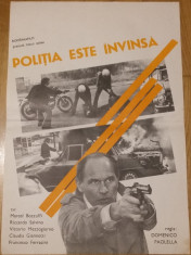 Politia este invinsa afis / poster cinema vintage original foto