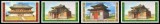 Set 4 timbre Mongolia &ndash; Arhitectură tradițională și temple budiste mongole
