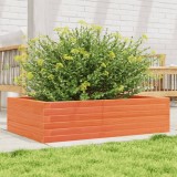Jardiniera gradina Gossi, 90x60x23 cm, lemn masiv pin, maro ceruit, ghiveci exterior