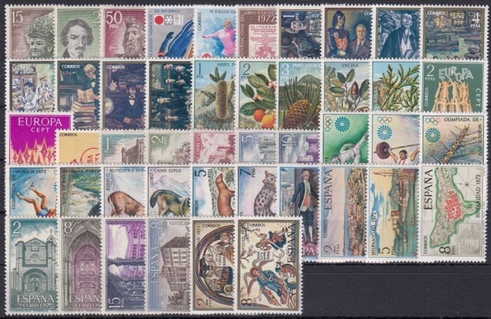 C5391 - Spania 1972 - anul complet timbre nestampilate Mnh