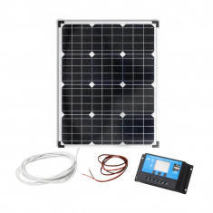 Panou fotovoltaic policristalin 50W cu regulator de incarcare pentru garduri electrice foto