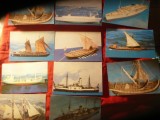 Set 11 Ilustrate - Muzeul Marinei Romane - Nave , Ambarcatiuni