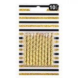Set Lum&acirc;nări Spiralate, 6 cm, 10 Bucăți, Auriu, Oem