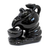 Cumpara ieftin Suport Conuri Parfumate Fum Curgator, Ceainic Ceramic Boho, Tamaie Masala, Meditatie, Aromaterapie, Decor Zen