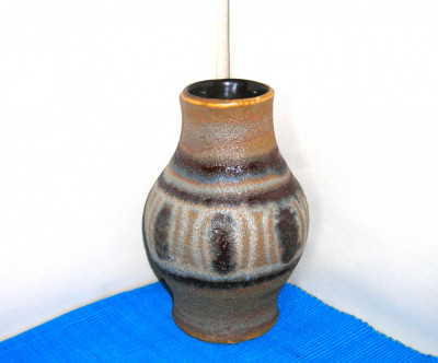 Vaza ceramica de studio crusty-glaze - UNICAT - VEB Haldensleben 2959 - Germania foto