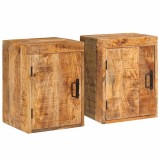 vidaXL Noptieră 2 pcs Maro 35 x 33 x 48 cm Lemn de mango solid