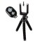 Trepied Selfie Stick cu Suport pentru Telefon si Telecomanda Universala Bluetooth, Declansator Selfie compatibil Android si iOS, raza 10m, negru