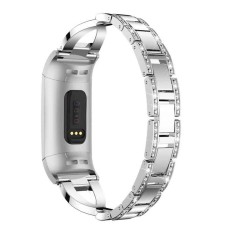 Curea bratara metalica Edman luxury pentru Fitbit Charge 3, Argintiu