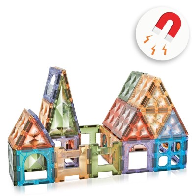 Set Cuburi Magnetice, Gradina Zoologica, Multicolor, 77 Piese foto