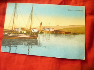 Ilustrata - Portul din Trieste - inc.sec.XX Ed. Sormani Milano , color foto