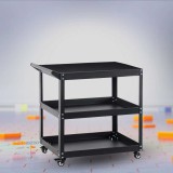 Masa Ucenic Tatuaj 3 Rafturi, Depozitare Echipament Tatuat, 66x36.2x73 cm, Neagra, Carucior Mobil