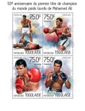 TOGO 2014 - Mari sportivi, Casius Clay, aniversare 50 de ani /set complet MNH -bloc+colita (2 imagini)