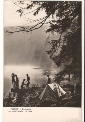 CPIB 22156 - CARTE POSTALA - TUSNAD. DIMINEATA PE MALUL LACULUI SF. ANA, RPR foto