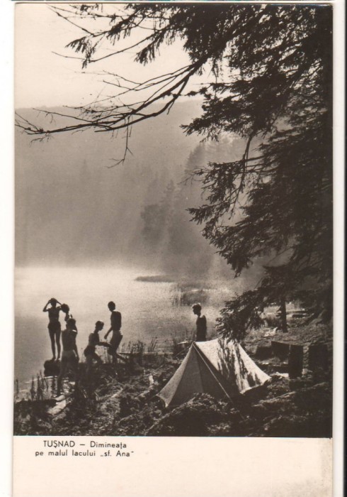 CPIB 22156 - CARTE POSTALA - TUSNAD. DIMINEATA PE MALUL LACULUI SF. ANA, RPR
