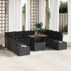 Gossi set canapea gradina 10 piese cu perne negru ratan polimeric