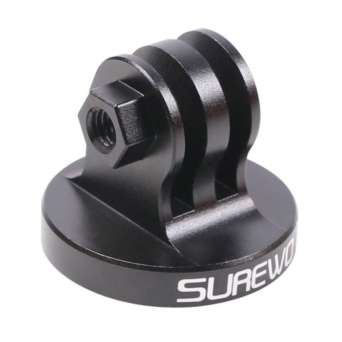 Adaptor Surewo din aluminiu pentru fixare camerei GoPro Hero 13,12,11,10,9,8,7,6 pe filet 1/4 pentru trepied
