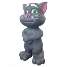 Jucarie Pisica Talking Tom, Interactiva, Functii Tactile, Inregistrare, Vorbire, Cantece, Povesti, Gri, 20cm