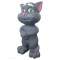 Jucarie Pisica Talking Tom, Interactiva, Functii Tactile, Inregistrare, Vorbire, Cantece, Povesti, Gri, 20cm