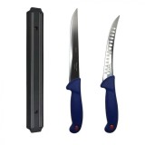Cumpara ieftin Set cutite profesionale de macelarie, filetat, transat, dezosat, 2 cutite, otel carbon, suport magnetic