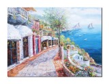 Cumpara ieftin Tablou living gigant Capri Italia pictat manual, O zi minunata, 120x90cm ulei pe panza, Valentin Pop