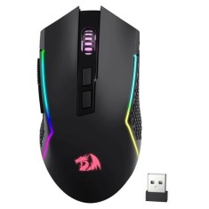 Mouse gaming wireless si bluetooth Redragon Trident RGB negru iluminare RGB