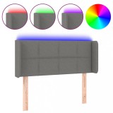Cumpara ieftin Tablie de pat cu LED, gri inchis, 93x16x78/88 cm, textil