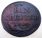 7.165 AUSTRIA 1 EIN KREUZER 1816 E, Europa, Cupru (arama)