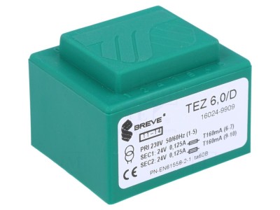Transformator &amp;icirc;ncapsulat 6VA 230V 24V PCB foto