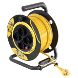 Derulator cablu electric Stanley, 4 prize, 25 m, 3 x 1.5 mmp, contact de protectie, IP20