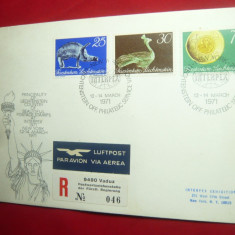 Plic FDC Liechtenstein 1971 -Ziua Muzeelor Nationale ,cu serie 3val.