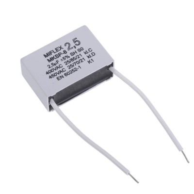 C mot 2.5uF/400Vac rectangular 2fire Miflex foto