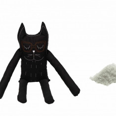 Perna in forma de pisica SomnArt, bumbac, umplutura sare, Negru Relax KipRoom