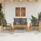 VidaXL Set mobilier de grădină cu perne, 4 piese, lemn masiv de acacia 3211796