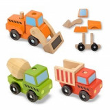 Melissa &amp; Doug - Vehicule utilitare pentru constructii din lemn