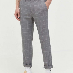 Hollister Co. pantaloni barbati, culoarea gri, mulata