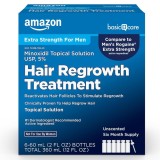 Soluție Amazon Basic cu Minoxidil 5% pentru bărbați, &icirc;mpotriva căderii părului, 6 x 60 ml, tratament 6 luni