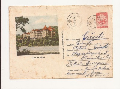 Plic FDC Romania - casa de odihna, circulat 1957 foto