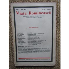 VIATA ROMANEASCA 1938 ANUL XXX NR 8- AUGUST