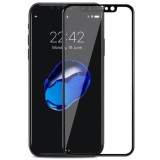 Folie de sticla Apple iPhone X, Elegance Luxury margini colorate Negru, Anti zgariere, MyStyle