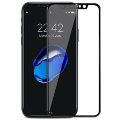 Folie de sticla Apple iPhone X, Elegance Luxury margini colorate Negru